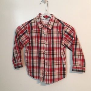 Red Plaid boys button down shirt by Janie and Jack